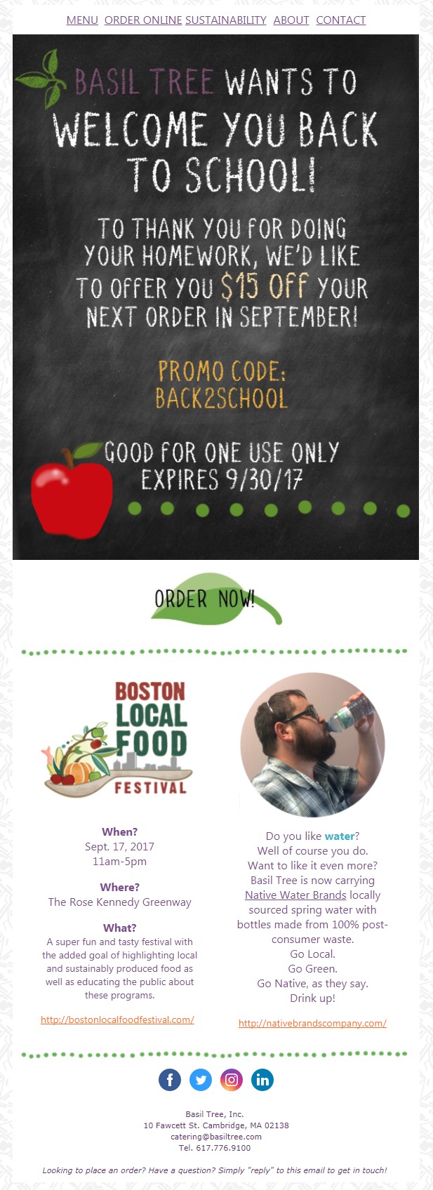 back-to-school & local food festival 2017 promotional newsletter