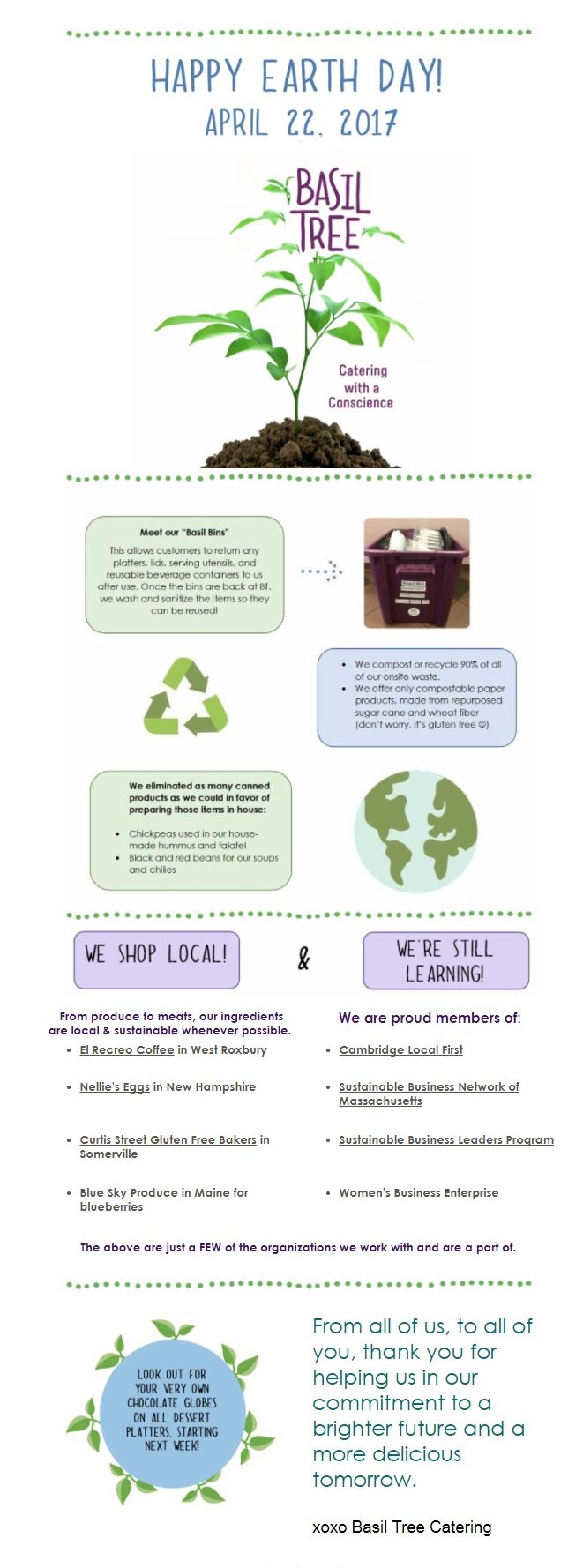 earth day 2017 sustainability newsletter